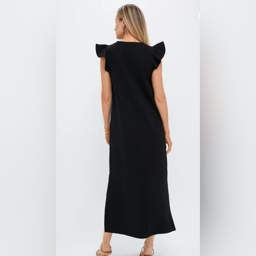 Tuckernuck Black Ruffle-Sleeve Midi Dress - Picture 5 of 6